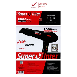 [ Super V SU 3200 ] ไดร์เป่าผมร้านเสริมสวย 2000W ลมแรง อึดทนงานหนัก รับประกัน 6 เดือน