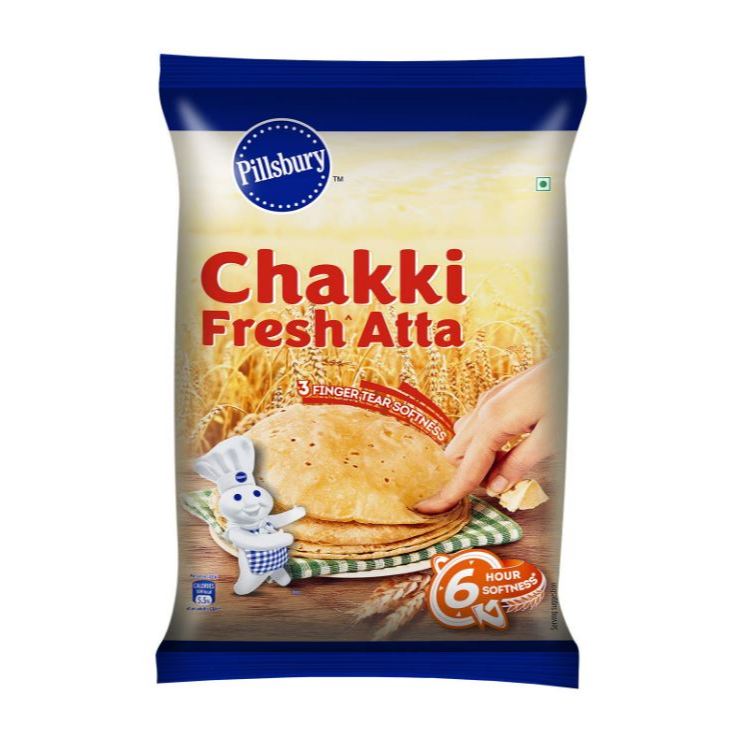 Pillsbury Chakki Fresh Atta 5 KG แป้งโฮลวีทบดละเอียด 100%