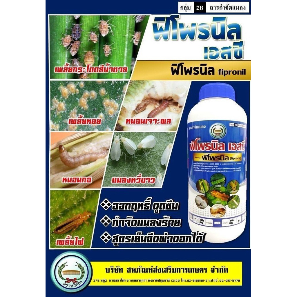 ฟิโพรนิล ตราหวีทอง 1 ลิตร ป้องกันและกำจัดได้ทั้งหนอน เพลี้ย ด้วง มด และปลวก