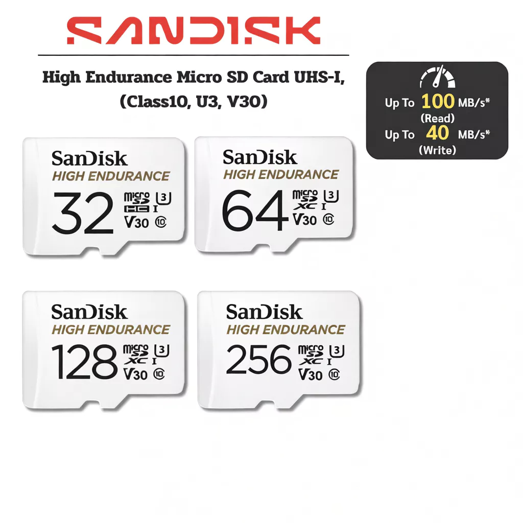เมมโมรี่การ์ด SanDisk High Endurance MicroSDXC Class 10 (เลือกความจุได้) by BB Beyond D-Box