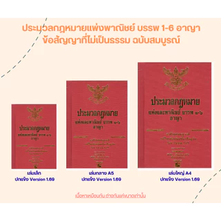 หนังสือ ประมวลกฎหมายแพ่งพาณิชย์ บรรพ 1-6 อาญา ข้อสัญญาที่ไม่เป็นธรรม ฉบับสมบูรณ์ VERSION 1.69