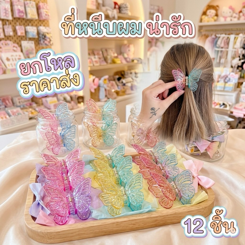 🌷ยกโหล🌷 หนีบผม 12 ชิ้น มีราคาส่ง
