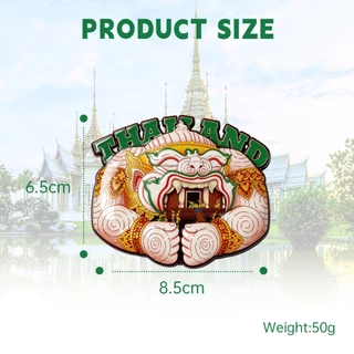 แม่เหล็กติดตู้เย็น แม่เหล็กติดตู้เย็นไม้ 3D ผีตาโขน หนุมาน ของฝากไทย ของที่ระลึกไทย Thailand Souvenir Magnet