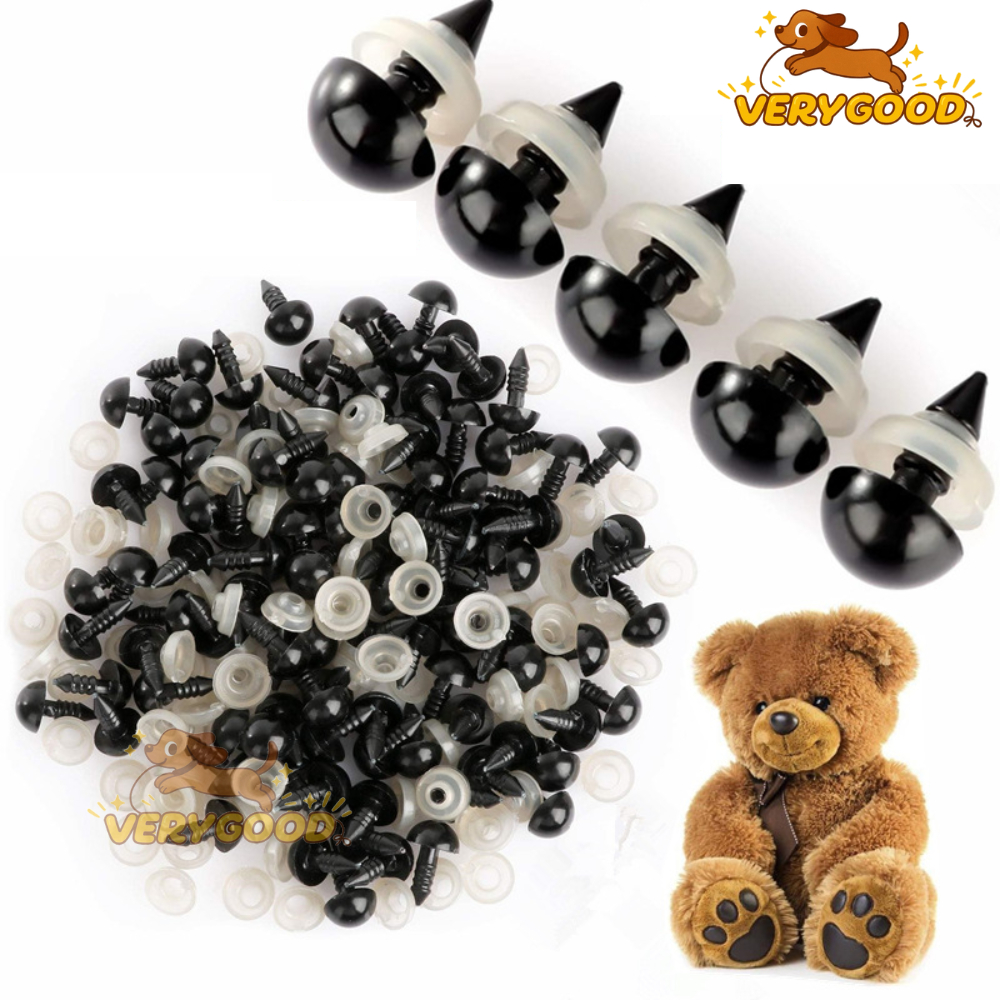 ตาตุ๊กตา Safety Eyes แบบหมุดพร้อมตัวล็อค | ตาตุ๊กตาพลาสติก ตาแปะตุ๊กตา ตาโครเชต์ DIY ขนาด 5–30 มม.