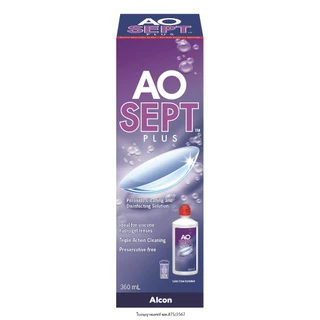 AOSEPT Plus 360ml. (ซื้อ 1 ขวด แถม puremoist 90 ml1 ขวด +Rewetting 1 ขวด) เอโอเซ็พท์ พลัส น้ำยาล้างคอนแทคเลนส์