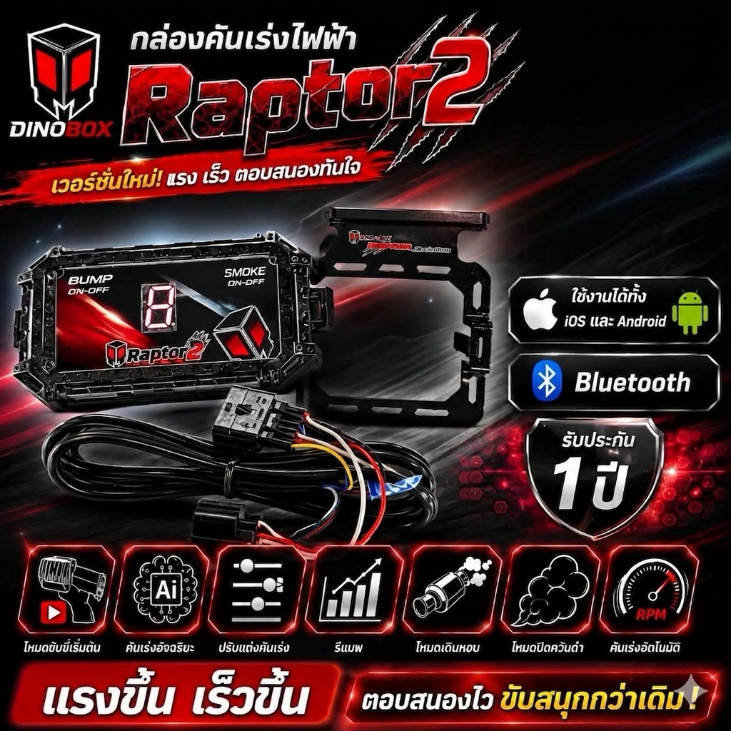 Dinobox Raptor v.1(รุ่นสั่งงานผ่านระบบมือถือ)ควบคุมระบบรีแมฟได้ (ของแท้ประกันศูนย์1ปี)