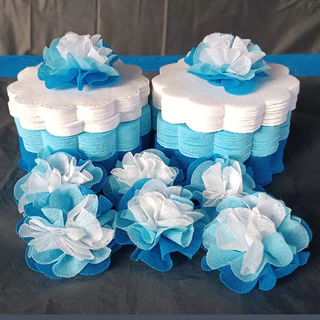 กระดาษห่อเหรียญโปรยทาน ขอบดอกโบตั๋น รุ่นเซ็ต 3 สี ไล่สีพาสเทล พับง่ายสะดวก ราคาถูก สีสันสวยงาม