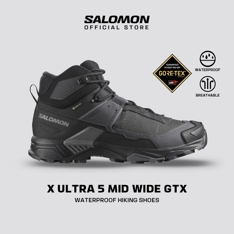 SALOMON X ULTRA 5 MID WIDE GORE-TEX Men's Hiking Shoes รองเท้าเดินป่าผู้ชาย L47755400 Official Store