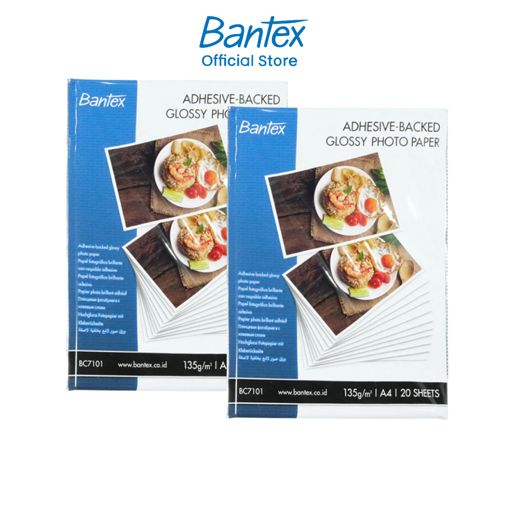 Bantex กระดาษโฟโต้ กระดาษพิมพ์ภาพ คุณภาพสูง สีสด  A4 135g/210g/230g แพ็ค 20 แผ่น Glossy Photo Paper