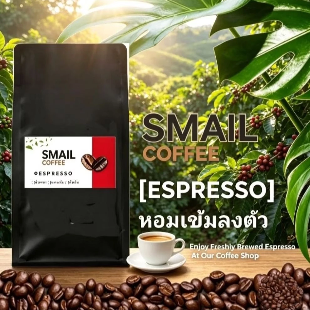 🔥(New)เมล็ดกาแฟคั่วEspresso หอมเข้มลงตัว ถูกใจสายเข้ม ได้รสชาติกาแฟสดแท้ๆ