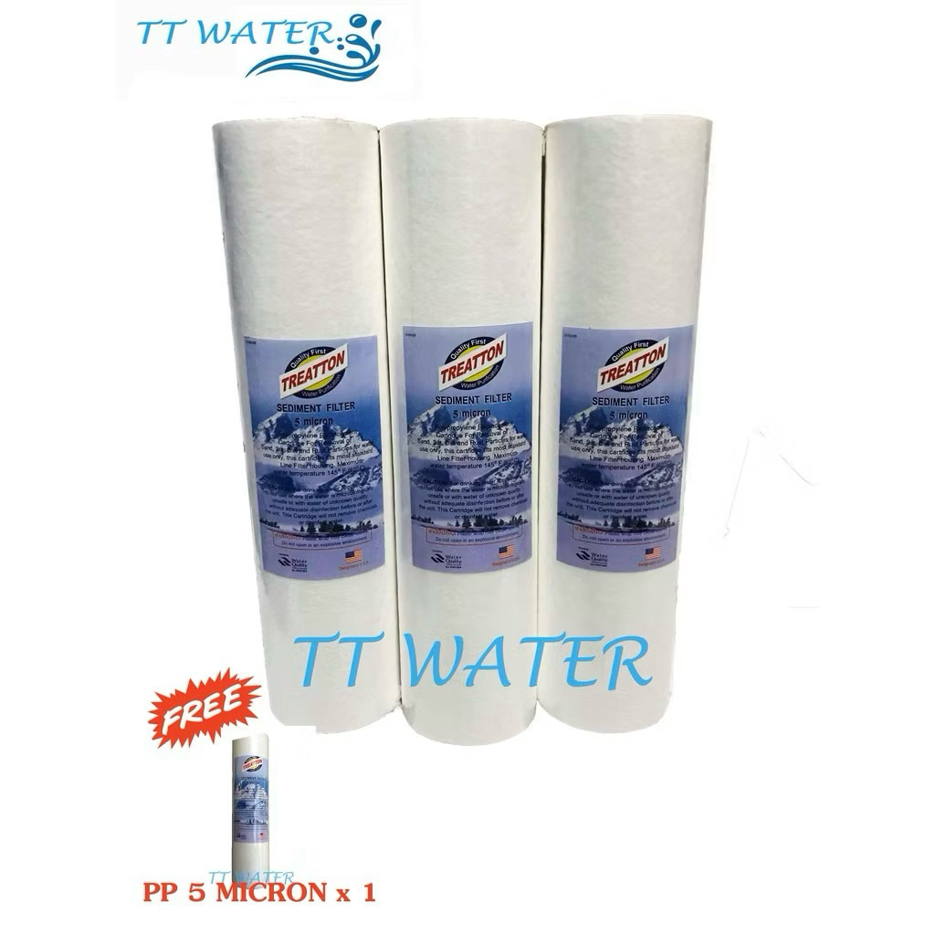 Treatton ไส้กรองน้ำดื่ม PP 5 Micron ขนาด 10" 3 ชิ้น  (3+1)