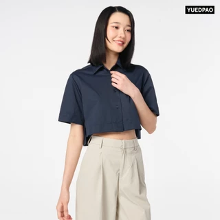 Yuedpao Ultimate Stretch - Women's Crop Short Sleeve Shirt (Relaxed Fit) เสื้อเชิ้ตครอปผู้หญิง เสื้อเชิ้ตผู้หญิงแขนสั้น