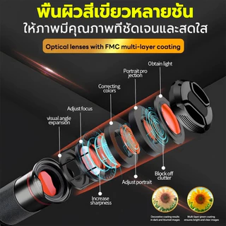 18X 36X 64X เลนส์ซูมกล้องมือถือ โทรศัพท์มือถือเลนส์เทเล HD ใช้ได้กับโทรศัพท์มือถือทุกรุ่น ใช้ดูนกคอนเสิร์ต เดินทาง