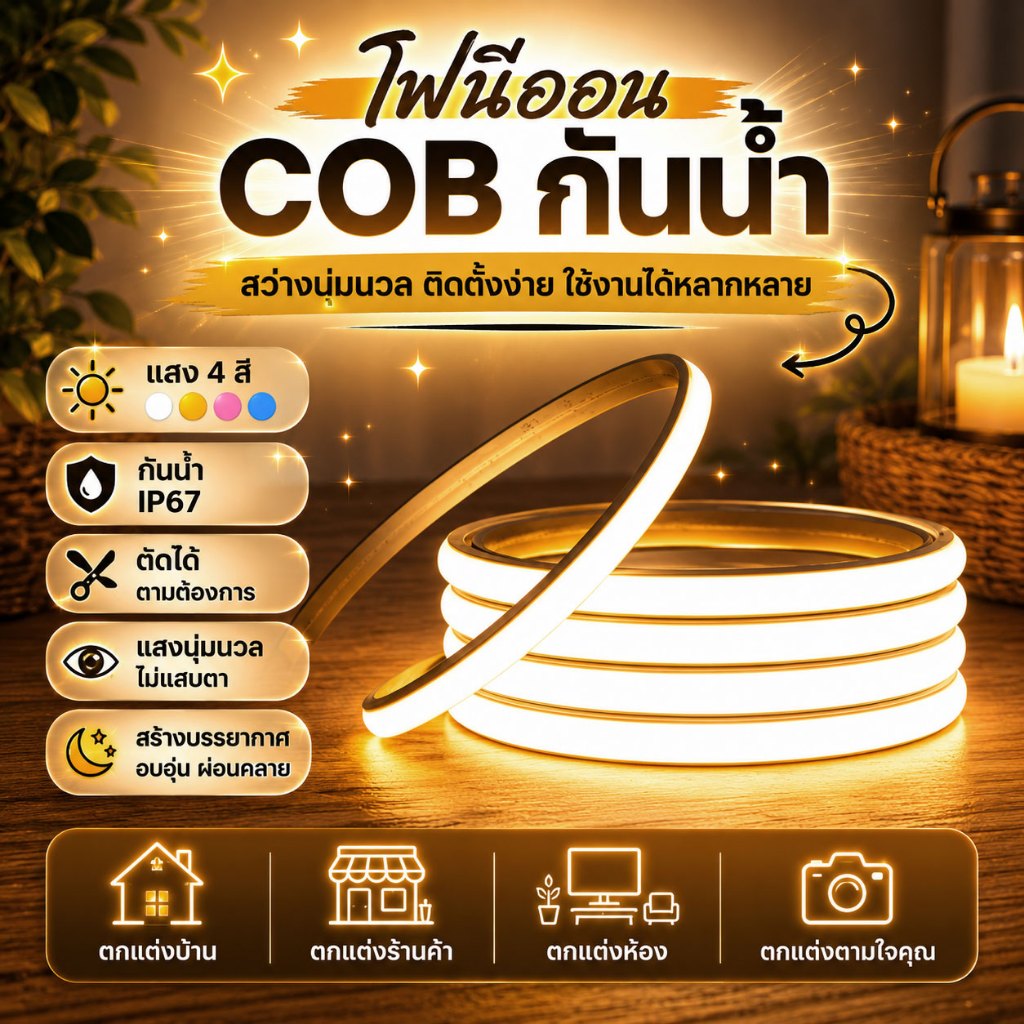 💥LEDแถบแสงนีออน,เกรดกันน้ำ IP67,ความยาว 3-30 เมตรสีสวยงามกันน้ำแรงดันไฟฟ้า 220V มีหลายสีให้เลือกมาพร้อมกับ,มาพร้อมกับปลั