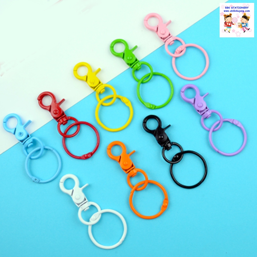 พวงกุญแจ DIY ตะขอก้ามปู คอหมาก้ามปู พวงกุญแจห้อยกระเป๋า คละสี อุปกรณ์ diy