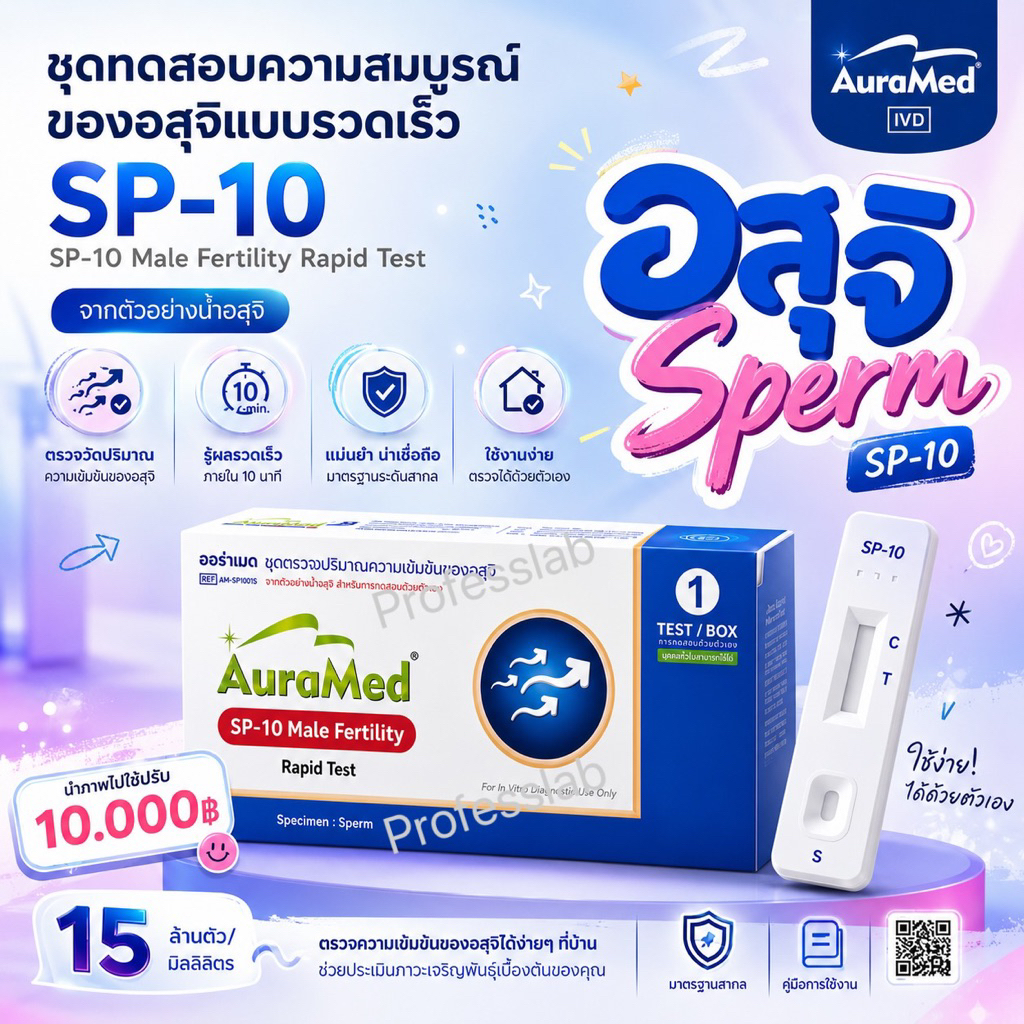 Auramed SP-10ชุดทดสอบความสมบูรณ์ของอสุจิ ตรวจความเข้มข้นอสุจิจากน้ำอสุจิ (Male Fertility)Sperm
