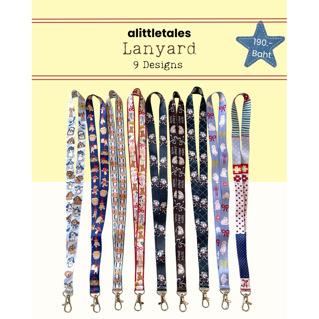 alittletales สายคล้องบัตรพนักงาน สายคล้องบัตรนักศึกษา ลายน่ารัก การ์ตูน สายคล้องคอ ใส่บัตรนักเรียน สาวออฟฟิส  Lanyard