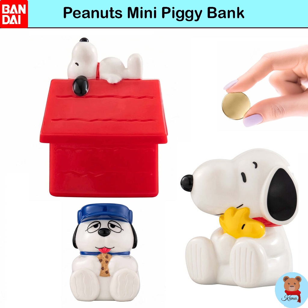 ✅Snoopy PEANUTS Mini Piggy Bank Bandai Gashapon Snoopy and Olaf 🇯🇵บันได กาชาปอง สนูปปี้และผองเพื่อน กระปุกออมสินจิ๋ว