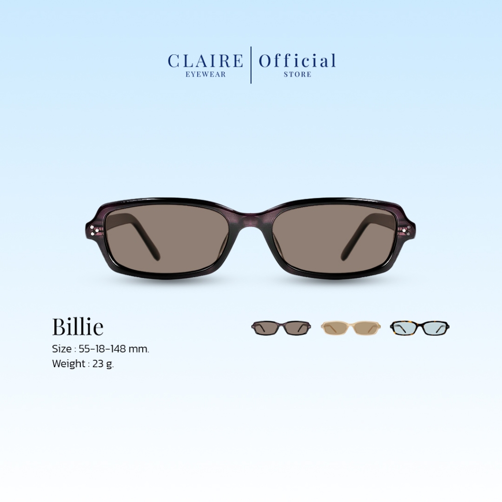CLAIRE : (BL) แว่นกันแดด รุ่น "Billie" แว่นกันแดดเลนส์แท้  กันแดดUV400 | Sunglasses