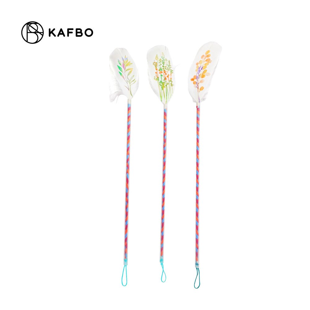 KAFBO عصا ريش للقطط بنقش زهور — صورة 2