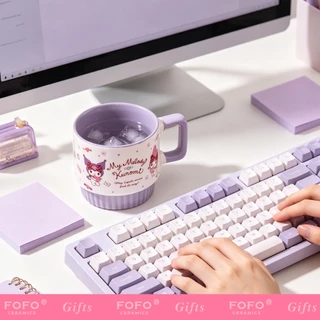 FOFO แก้วมัค Sanrio น่ารัก ลิขสิทธิ์แท้ 350ml ทรงซ้อน แก้วเซรามิก หูจับกันร้อน