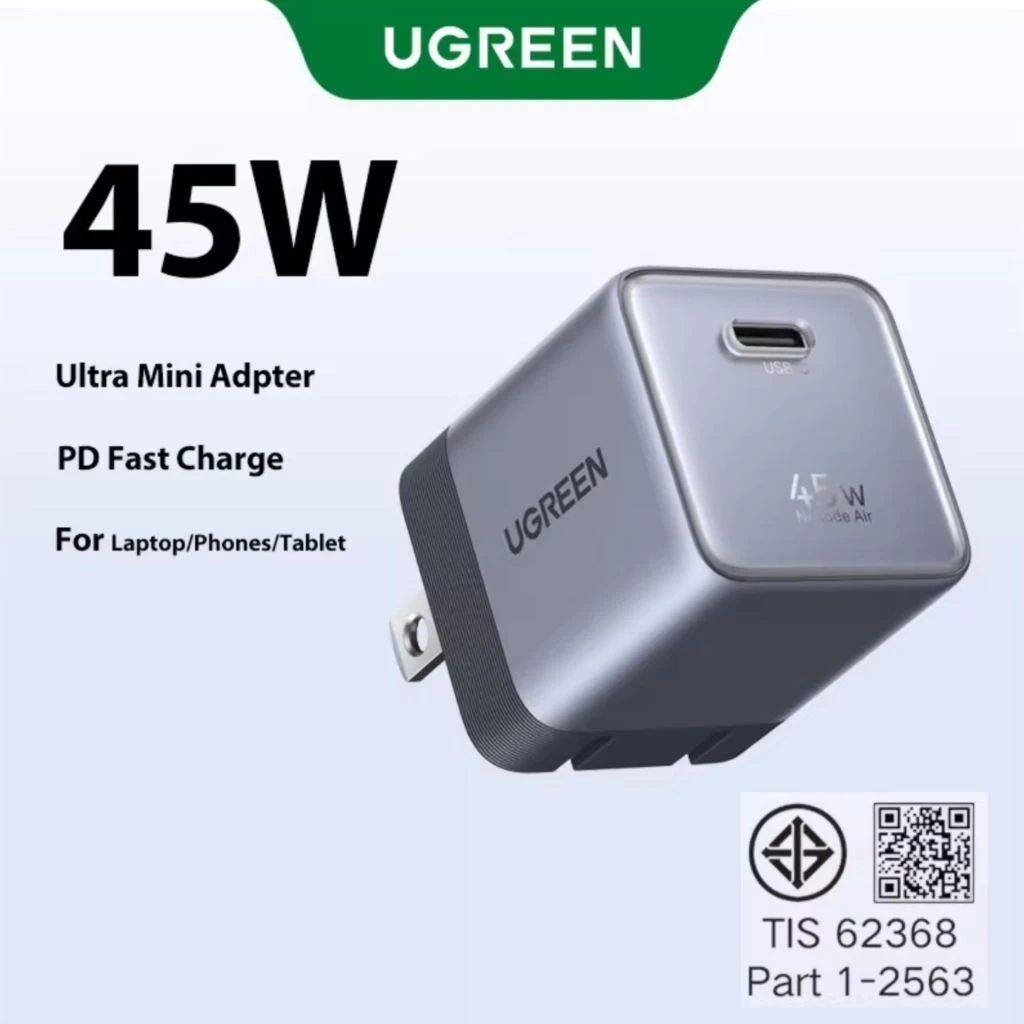 Nexode Air แท้💯 UGREEN Ultra-Mini 45W GaN Foldable Charger for iPhone 17 16 15 Pro Max Samsung S26 S25 S24 S23 Ultra