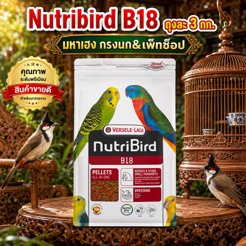 Nutribird  B18 (3 กก.) ถุงบริษัท