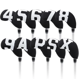 GOLF IRON COVER หัวกอล์ฟเหล็กเซ็ทคลุมเตียง4/5/6/7/8/9/A/P/S/X 10PCS Headcovers Iron Club ที่คลุมหัวไม้กอล์ฟเหล็กกันน้ำ