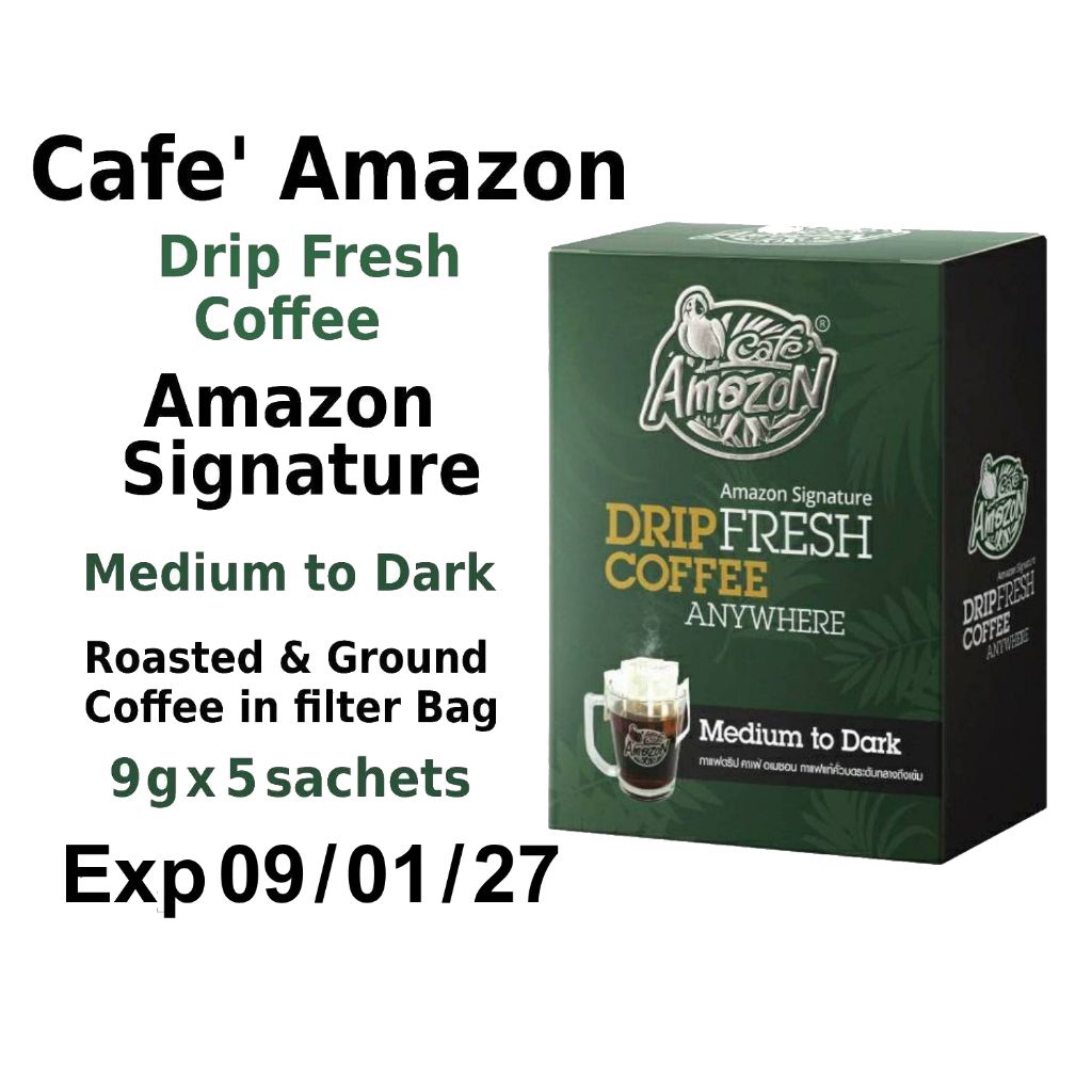 ☕🌈Cafe Amazon Drip Coffee in Filter Bag กาแฟอเมซอน ดริป Signature คาเฟ่