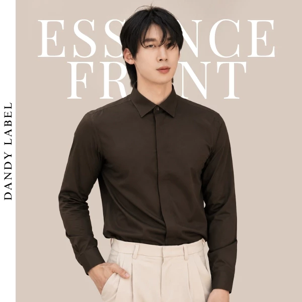 DANDY LABEL Essence Front Shirt Premium Fabric เสื้อเชิ้ตผู้ชายแขนยาว ดีไซน์มินิมอล เรียบหรู ใส่ง่ายทุกวัน