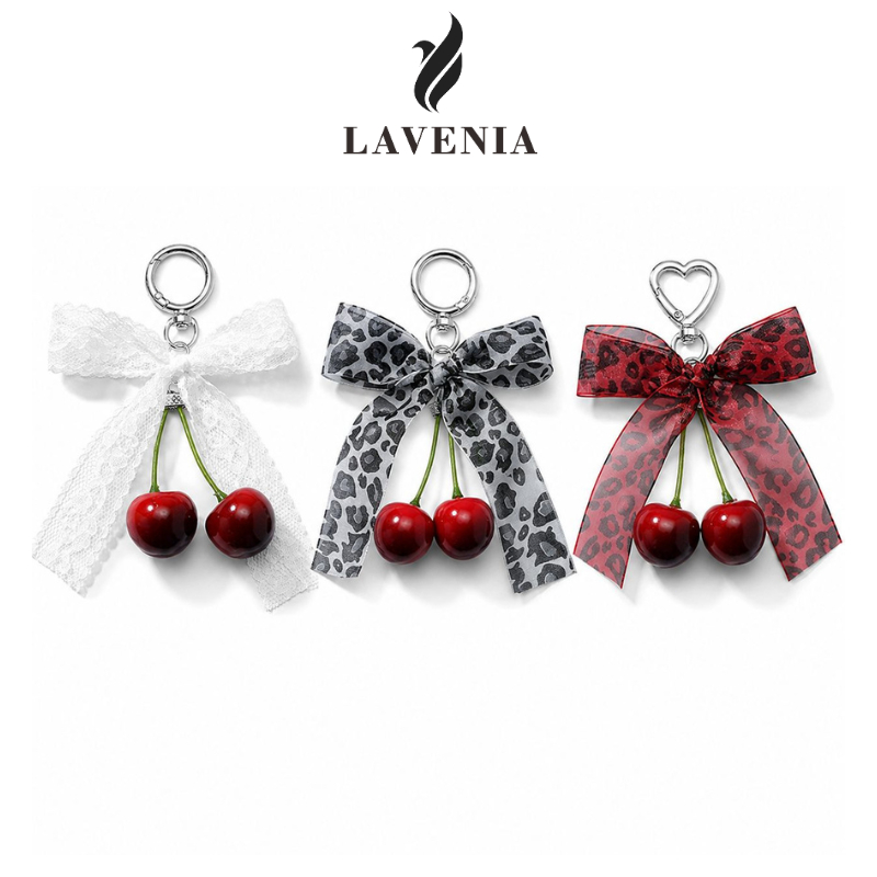 พวงกุญแจสาวหวาน Bowknot & เชอร์รี่ มุก แฟชั่นจี้กระเป๋า โทรศัพท์ Key Chain 🍒 พร้อมส่งประเทศไทย