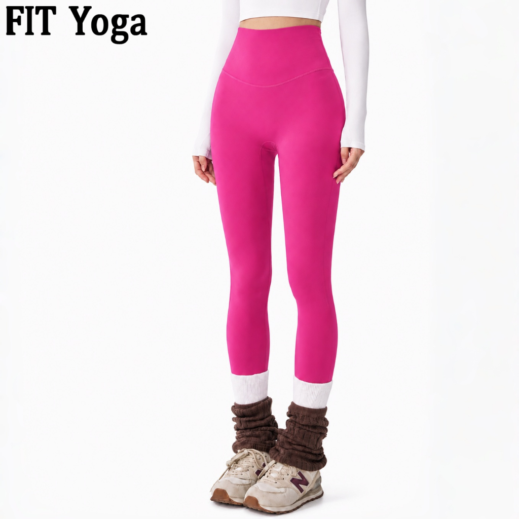FitYoga กางเกงโยคะเอวสูงยกสะโพกน้ำผึ้งพีชสะโพกเลกกิ้งกางเกงออกกำลังกายการฝึกอบรมวิ่งกางเกงออกกำลังกาย
