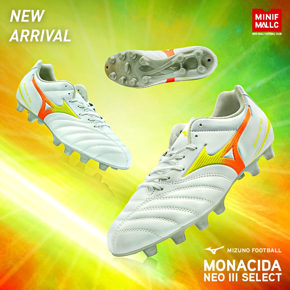 รองเท้าสตั๊ด Mizuno รุ่น Monarcida Neo III Select รองเท้าฟุตบอลมิซูโน่ หนังสังเคราะห์ กระชับเท้า น้ำหนักเบา สวมใส่สบาย