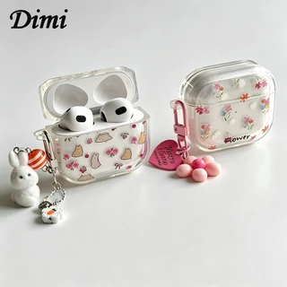 เคสหูฟัง งานกล่อง สำหรับAirpods4 เคสใสการ์ตูนนูน สำหรับAirpods3 เคสหูฟังบลูทูธ gen1 gen2 เคสหูฟังไร้สาย PRO 3 1 2