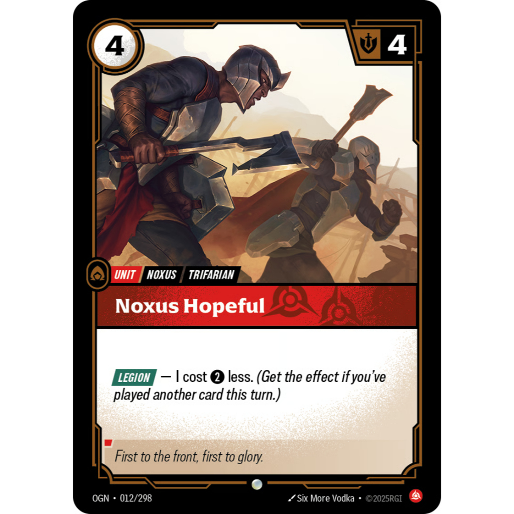 RiftBound OGN 012/298 Noxus Hopeful แยกใบ