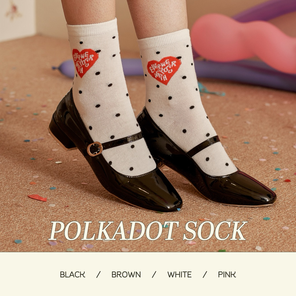 POLKA DOT SOCK - ถุงเท้าลายจุด