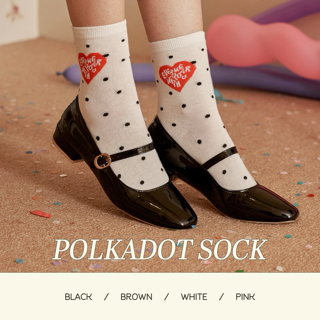 POLKA DOT SOCK - ถุงเท้าลายจุด
