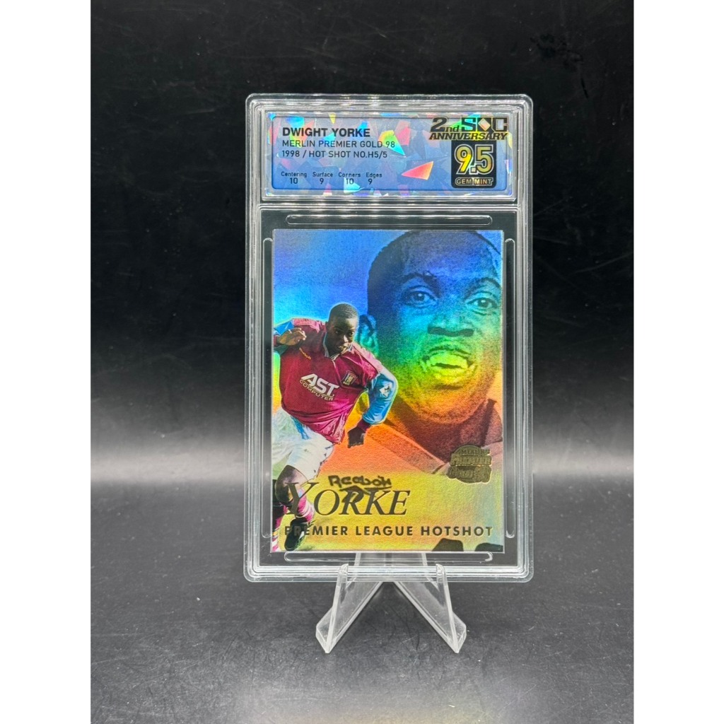 Dwight Yorke - 1998 Merlin Premier Gold 98 - #H5 (Hot Shot) - SQC 9.5 Gem Mint