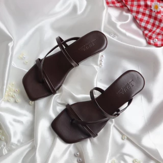 YOURSHOES Z23 / รองเท้าส้นสูง 1นิ้ว รองเท้าสายคาด รองเท้าหนังนิ่ม