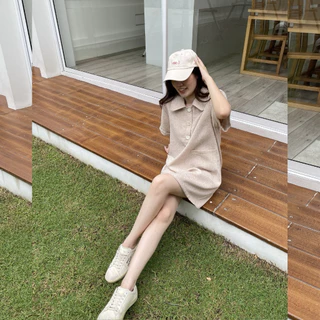 93FAVORS| "Dabby dress" เดรสคอปกแขนสั้น มีกระเป๋าหน้า เดรสแฟชั่นทำงาน