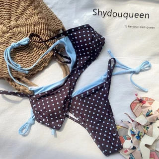 ชุดว่ายน้ำ bikini ชุดบิกินี่ 2ชิ้น ลายจุด รุ่นใหม่ มีฟองน้ำ เที่ยวทะเล#1226