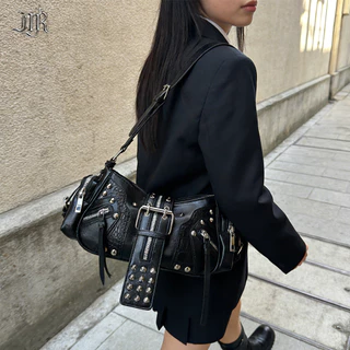 [ Free keychain ]NEW Manyrare.bkk Stud Hacker Bag ข้อเสนอพิเศษ Manyrare BLACK/BROWN/WHITE Bag
