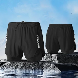M-3XL กางเกงกีฬาขาสั้น ไซส์ใหญ่ แบบแห้งเร็ว ระบายอากาศได้ดี ความยืดหยุ่นสูง เหมาะกับใส่ออกกำลังกาย badminton ผ้าเย็นสบาย