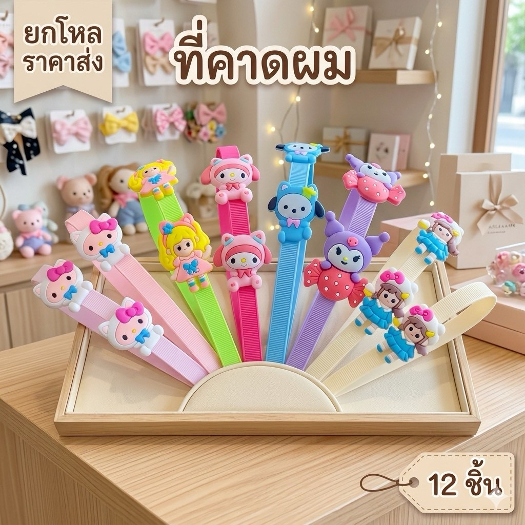 🌷ยกโหล ส่งจากกรุงเทพ🌷 ที่คาดผมคละสี สีสดใส มีราคาส่ง