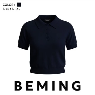 Bemingtop1109(S-XL)-BMG Classic Polo Shirt - เสื้อโปโลไหมพรมแขนสั้น ดีไซน์เรียบคลาสสิค