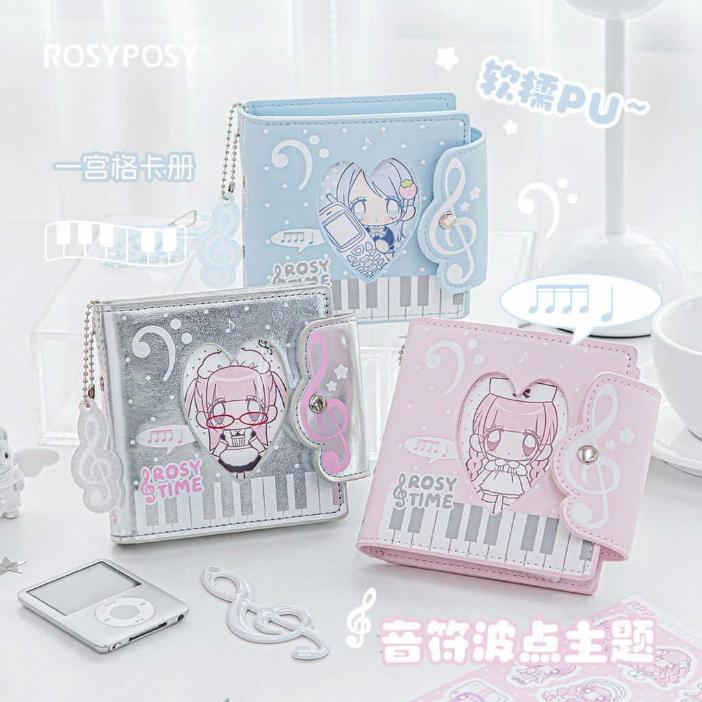 พร้อมส่ง🇹🇭RosyPosy แฟ้มMelody Piano (แฟ้ม+ไส้) ขนาดA8 3ห่วง แฟ้มการ์ด Photo Album (AG) #RS5