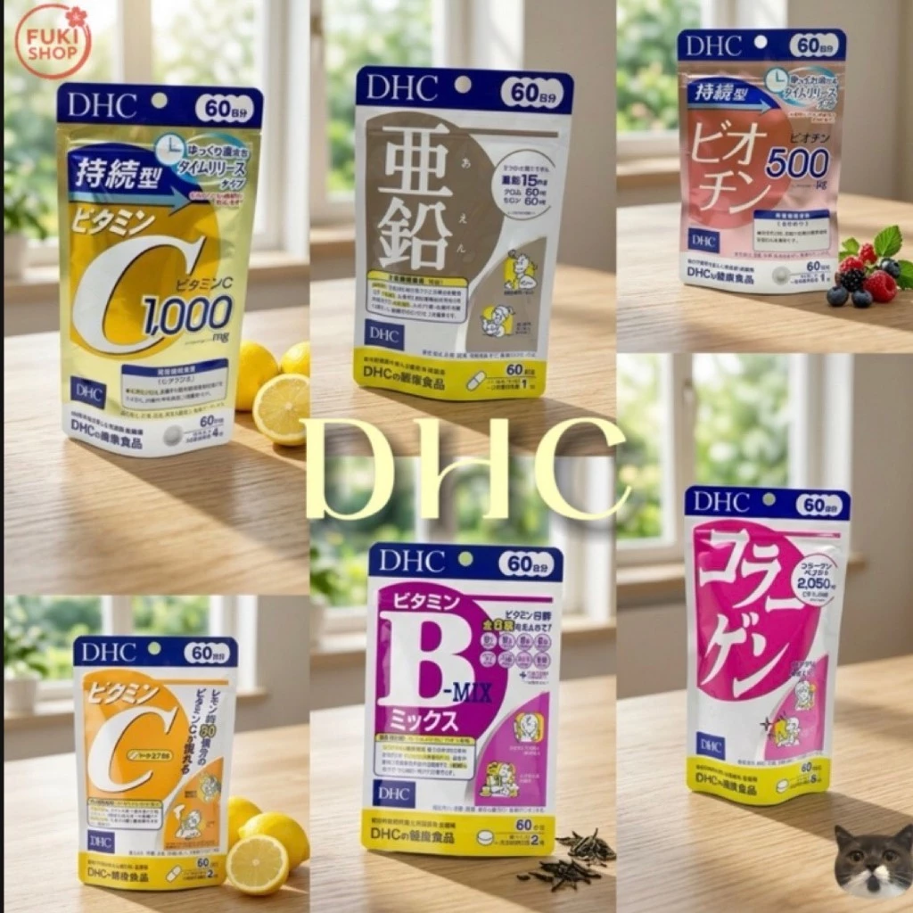 DHc vitamin C วิตามินซี 60 วัน, วิตามินบีรวม 60 วัน, DHC Zinc 60 วัน นำเข้าจากญี่ปุ่น ของแท้💯%