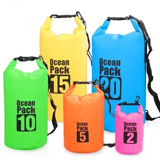 กระเป๋ากันน้ำแบบพกพาขนาด 2L/3L/5L/10L/15L/20L（2L-15L แถม 1 สาย/20L แถม 2 สาย) Ocean Pack
