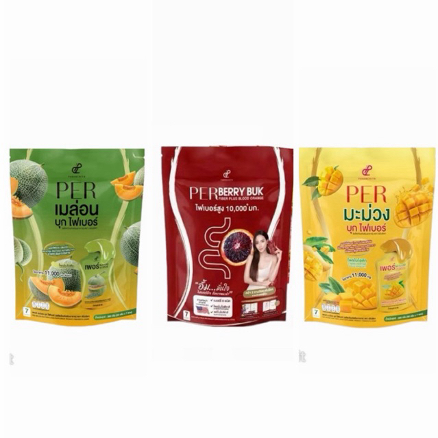 เพอร์ เมล่อน บุก /มะม่วง บุก ไฟเบอร์ Pananchita Per Melon Buk Fiber (1 ห่อ มี 7 ซอง)  มี3รส