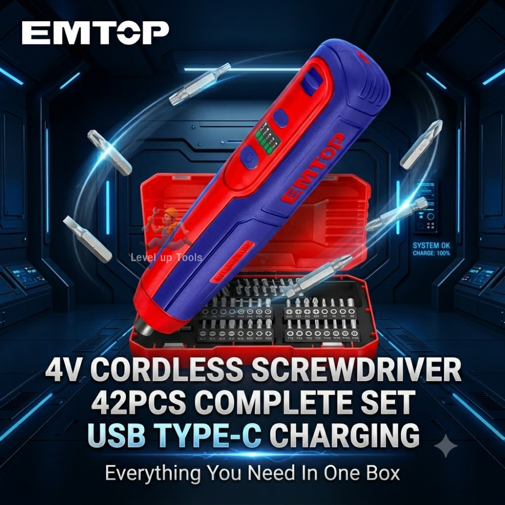 EMTOP ไขควงไร้สาย ไขควงไฟฟ้าไร้สาย รุ่น ECSR0406 (4V Electric Screwdriver Set) มาพร้อมชุดดอกไขควงครบ